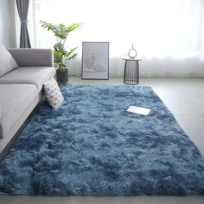 Gradient Shag Rug – Soft Non-Slip Machine Washable Carpet for Bedroom & Living Room