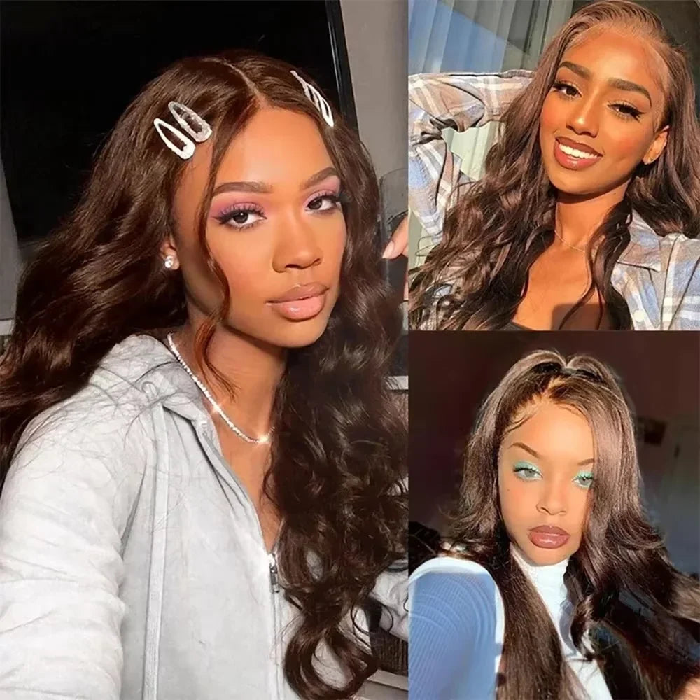 13x4/13x6 HD Lace Front Wig Body Wave Chocolate Brown Human Hair