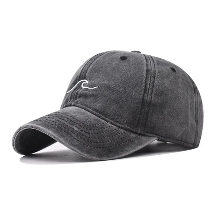 Wave Embroidered Baseball Cap – Unisex Adjustable Dad Hat