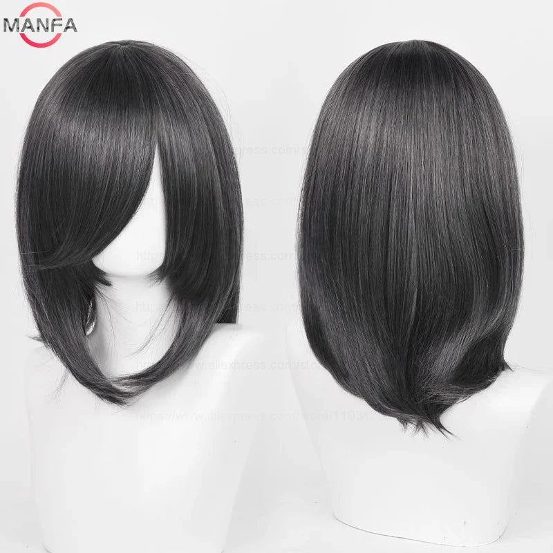 Anime Cosplay Wig - 40cm Medium Straight Wig with Bangs