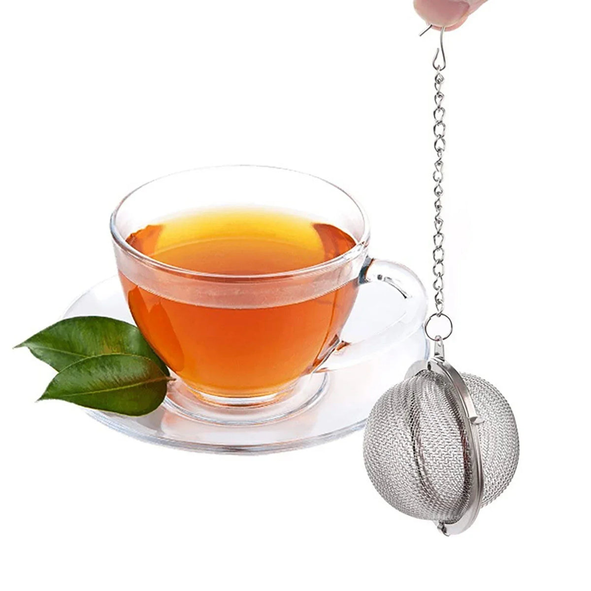 Stainless Steel Tea Ball Infuser with Chain – Fine Mesh