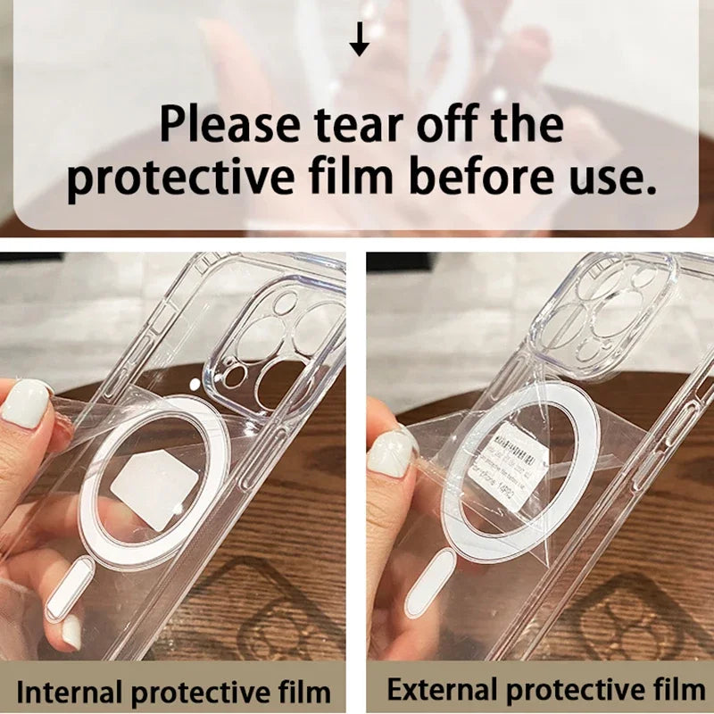 MagSafe Clear iPhone Case – Magnetic Transparent Wireless Charging Cover