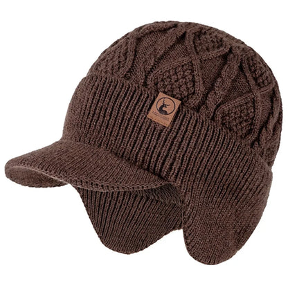 Winter Knit Earflap Beanie Cap – Fur Lined Warm Ski Hat