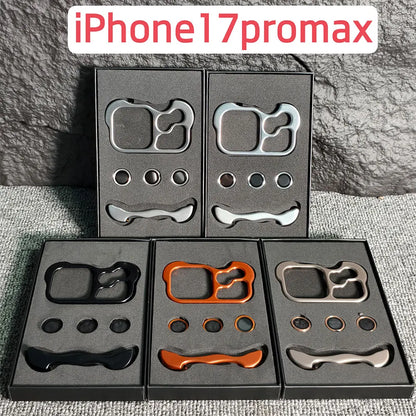 Metal Bumper iPhone Case with Lens Protector – Irregular Frame Design