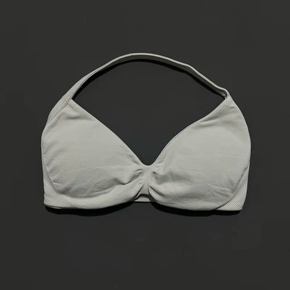Women's Strappy Sports Bra – Padded Push-Up Gym Top