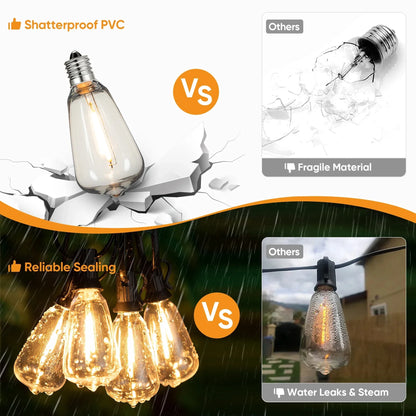 ST38 Outdoor String Lights Connectable Waterproof Shatterproof LED Bulb Dimmable