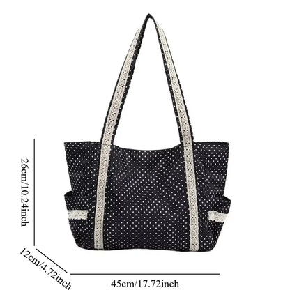 Canvas Tote Bag – Women's Korean Vintage Lace Shoulder Handbag