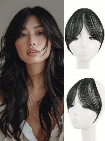 Clip-In Bangs Hair Extension Natural Seamless Side Swept Fringe