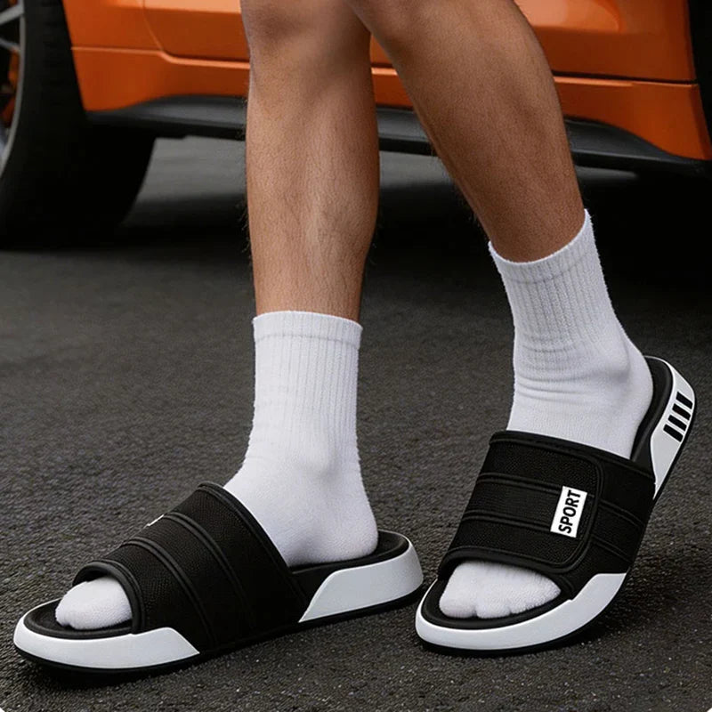 Men's Sport EVA Slippers – Soft Sole Plus Size Indoor & Outdoor Slides