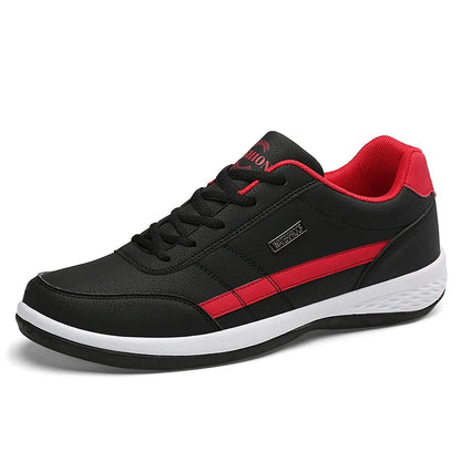 Men's Leather Casual Sneakers Breathable Non-Slip Shoes