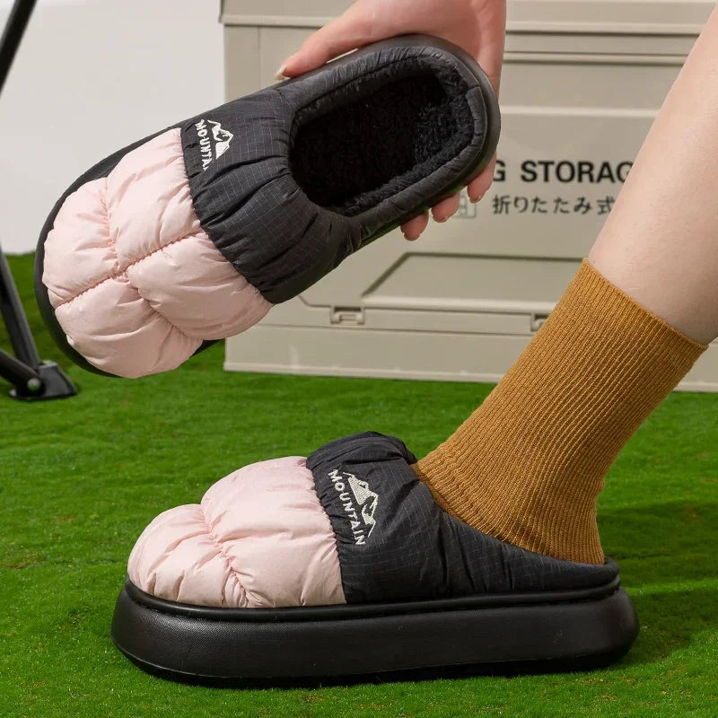 Winter Slippers Women – Waterproof Long Plush, Thick Sole, Non-Slip
