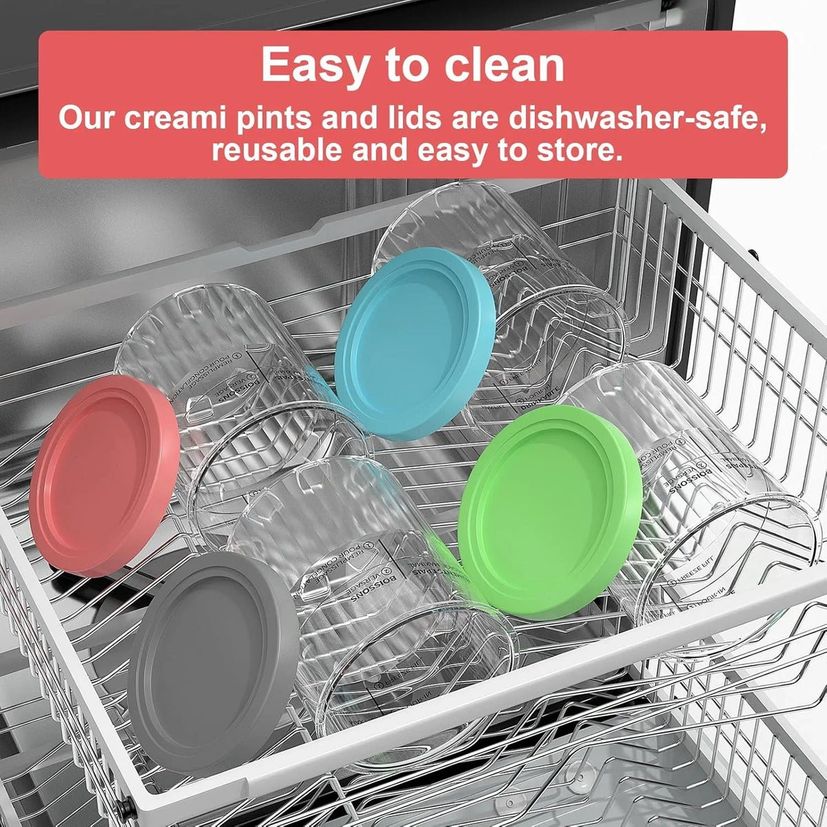 Ninja Creami Replacement Pints 4-Pack with Lids & Spoons