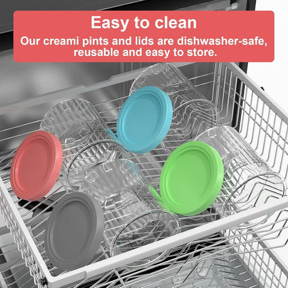 Ninja Creami Replacement Pints 4-Pack with Lids & Spoons
