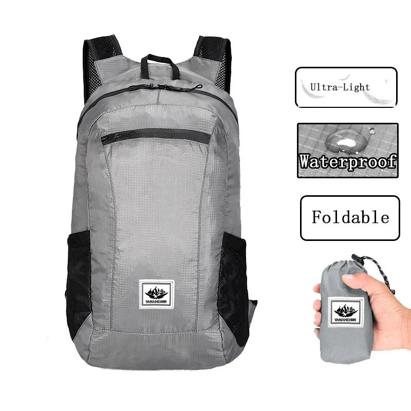 Foldable Lightweight Backpack – Waterproof Hiking & Travel Daypack