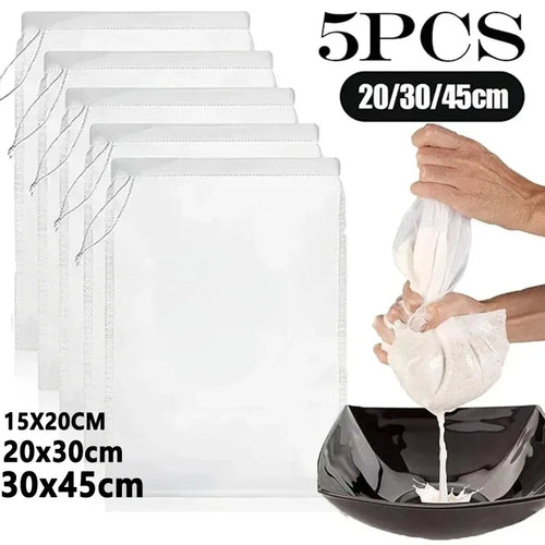 Reusable Nut Milk Bags – Nylon Cheesecloth Strainer Filter