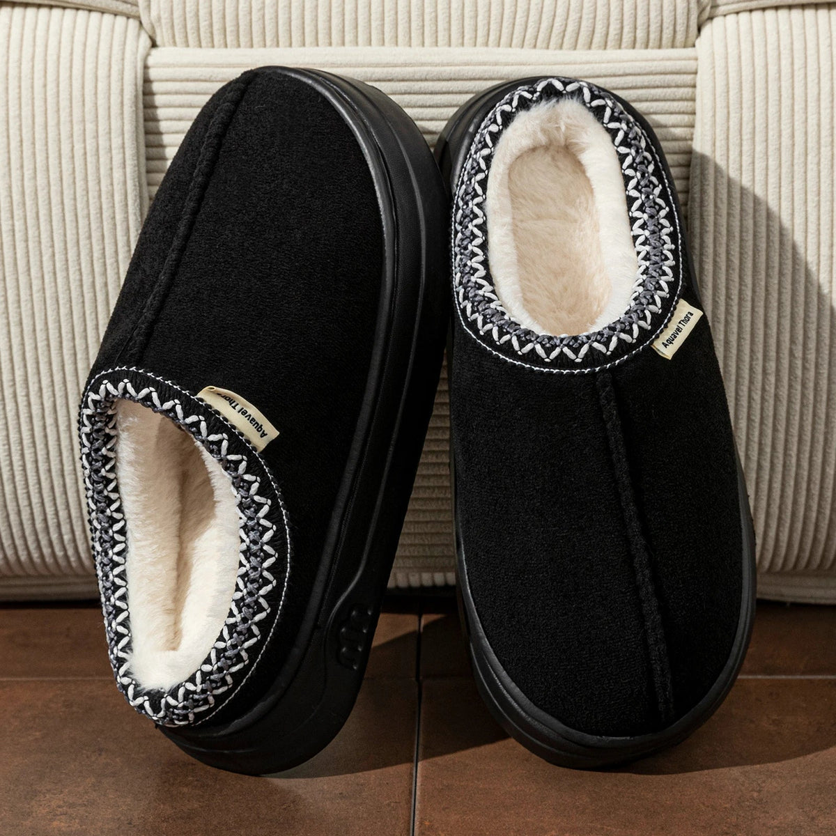 Fur-Lined Slipper Clogs – Warm Anti-Slip Winter Shoes for Women & Men
