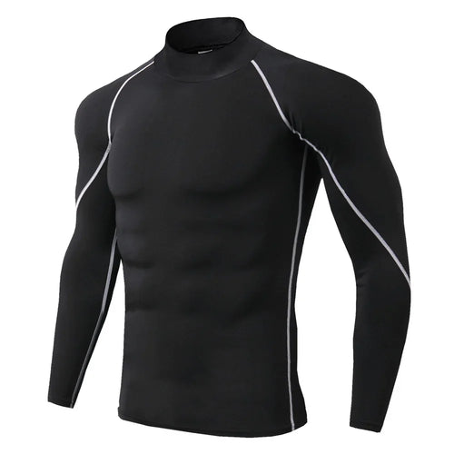 Men's Compression Shirt Long Sleeve Quick-Dry Gym Running Workout Top