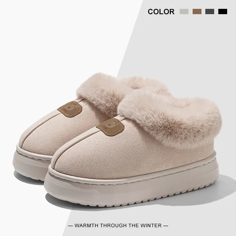 Fleece-Lined Winter Slippers – Ankle Booties for Men & Women