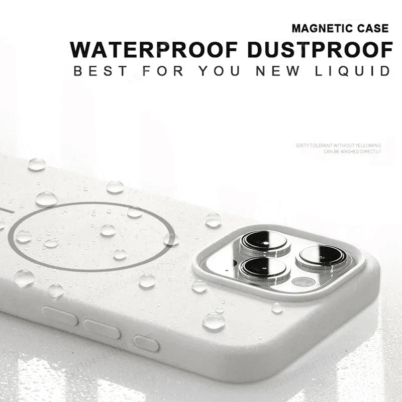 MagSafe Liquid Silicone iPhone Case – Shockproof Magnetic Cover for iPhone 11–17 Series