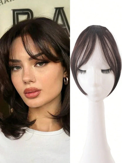 Clip-In Bangs Hair Extension Natural Seamless Side Swept Fringe