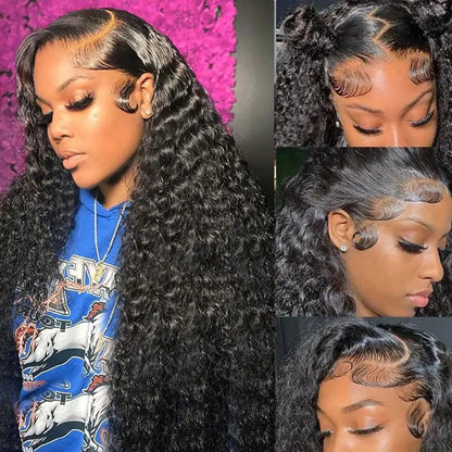 Deep Wave Lace Front Wig | 250% Density Brazilian Human Hair 16–42 Inch