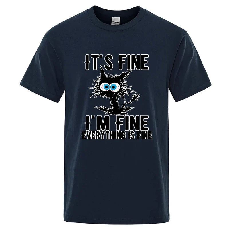 Cool Cat Graphic T Shirt Funny Cotton Blend Casual Tee