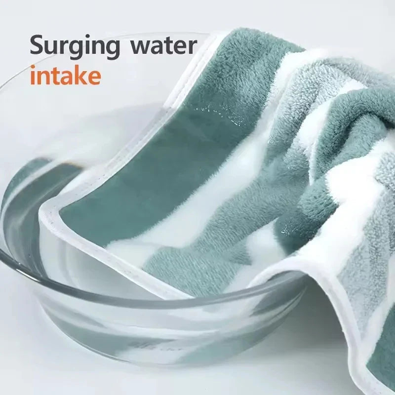 Striped Absorbent Face Towel – Soft Thick Cotton 13.8x29.5in