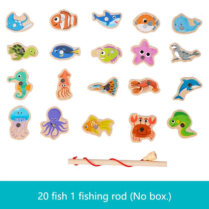 Wooden Magnetic Fishing Toy – Montessori Ocean Learning Game for Kids