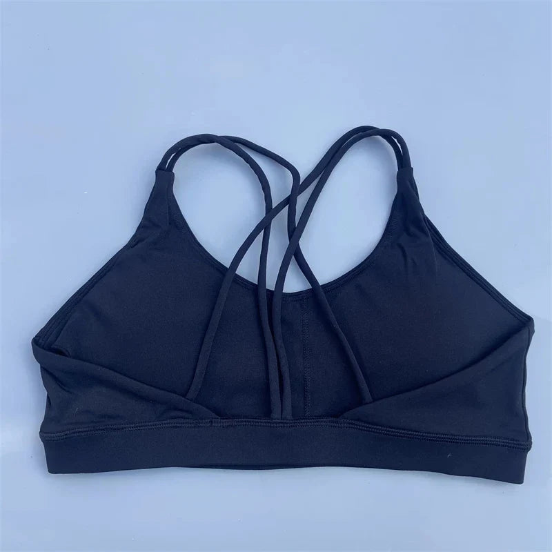 Women's Cross-Back Sports Bra – Soft Fitness Top for Yoga & Gym