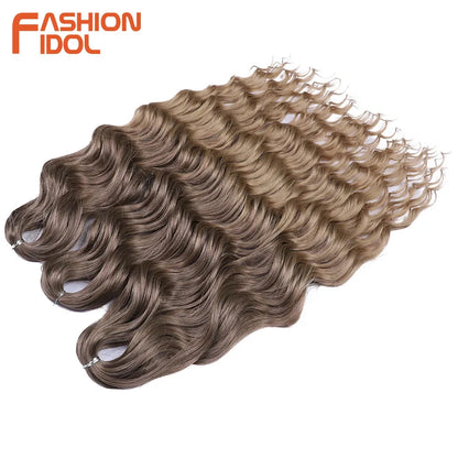 24 Inch Water Wave Crochet Braiding Hair Extensions – Synthetic Ombre
