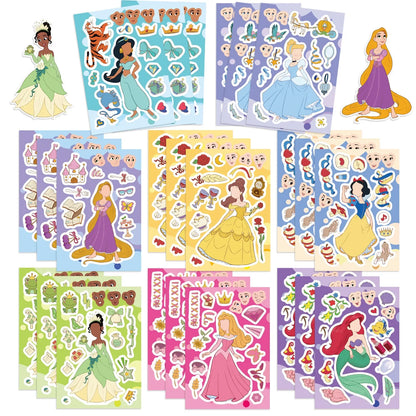 Disney Princess Make-a-Face DIY Sticker Sheets – 8, 16 or 24 Pack