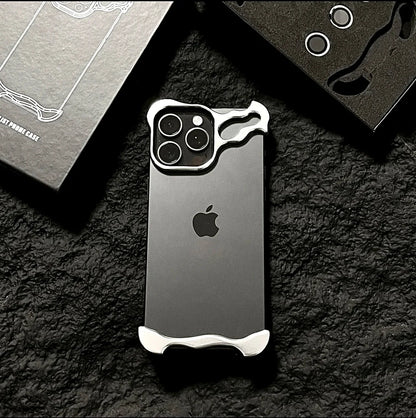 Metal Bumper iPhone Case with Lens Protector – Irregular Frame Design