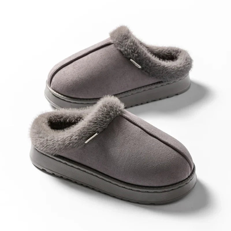 Fluffy Indoor Slippers – Thick EVA Sole Warm Anti-Slip House Shoes