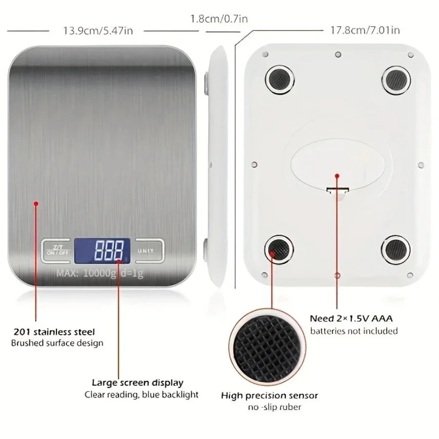 Digital Kitchen Scale – High-Precision Food & Baking Scale up to 10kg