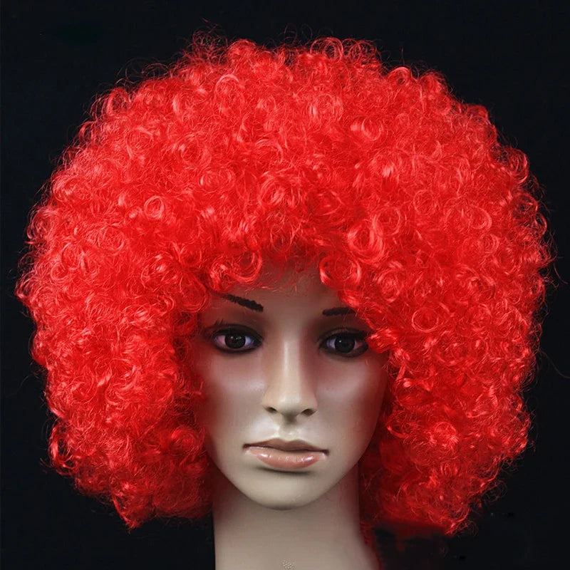 Colorful Afro Curly Cosplay Wig – Short Synthetic Party Wig