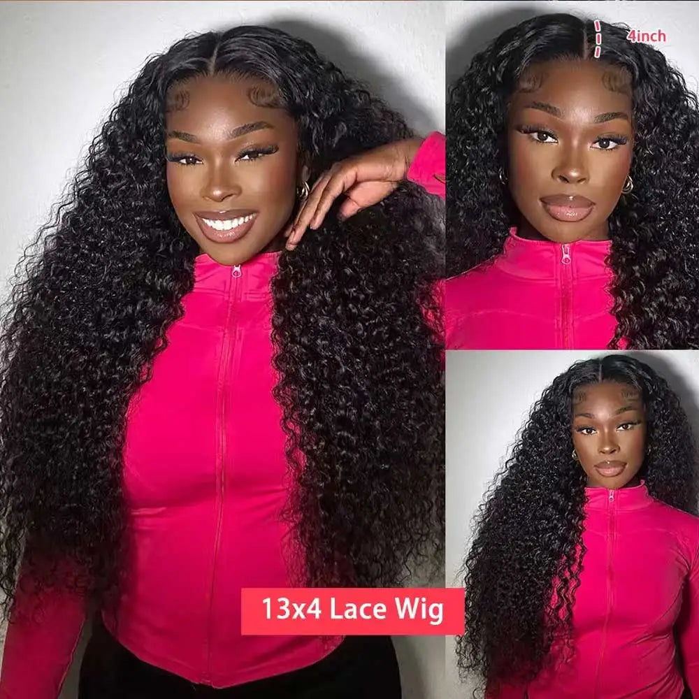 Deep Wave Lace Front Wig | 250% Density Brazilian Human Hair 16–42 Inch