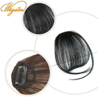 Clip-In Air Bangs Hair Extension – Wispy Synthetic Fringe for Women