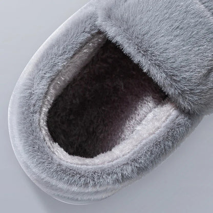 Plush Winter Slippers – Closed-Toe Wrap-Heel Warm Indoor Shoes