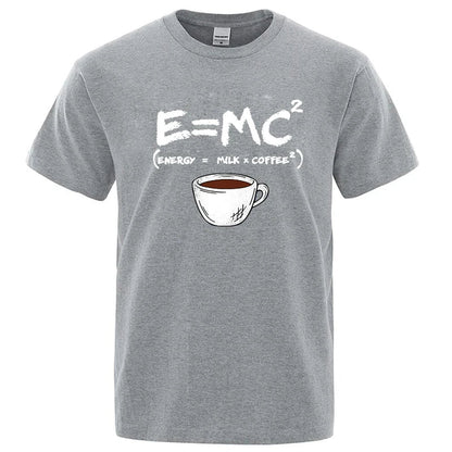 Energy Milk Coffee Graphic T Shirt Funny Casual Tee