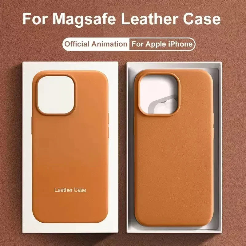 Magnetic Leather iPhone Case - MagSafe Compatible, iPhone 12-17 Series