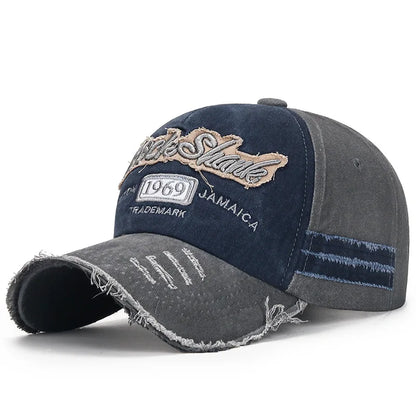 Embroidered Vintage Baseball Cap – Distressed Streetwear Hat