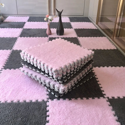 Soft Plush Interlocking Foam Puzzle Mat Tiles for Kids & Home