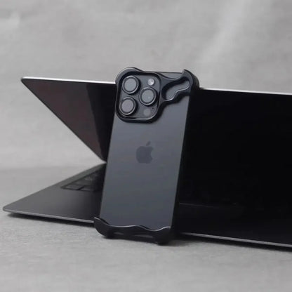 Metal Bumper iPhone Case with Lens Protector – Irregular Frame Design