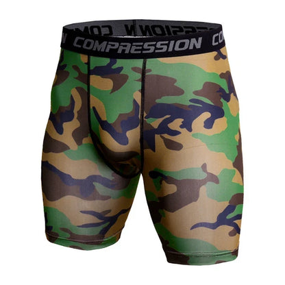 Men's Camo Compression Shorts – 3D Print Gym Workout Tights