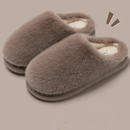 Faux Fur Slippers – Women's Warm Plush House Shoes