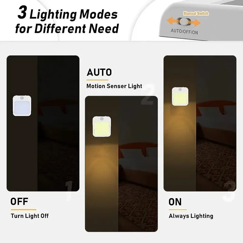 Motion Sensor Plug-In Night Light – Dimmable LED, EU/US Plug