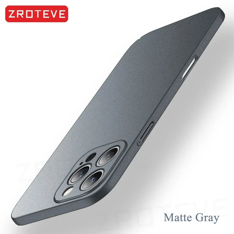 ZROTEVE Slim Matte Hard PC Case for iPhone 17 16 15 14 13 12 Series – Ultra-Thin Frosted Cover