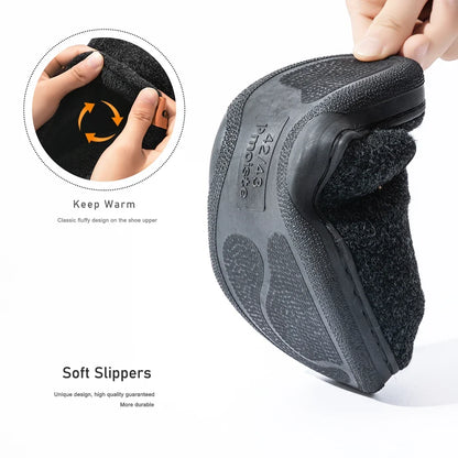 Winter Platform House Slippers – Warm Felt Non-Slip Indoor Shoes