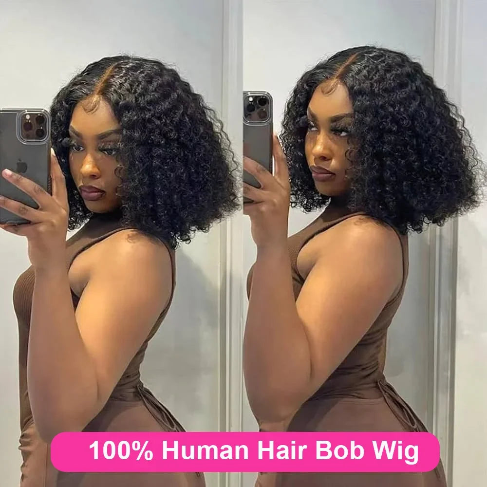 Deep Wave Bob Wig Human Hair Lace Front – 13x4 & 4x4 Transparent Lace