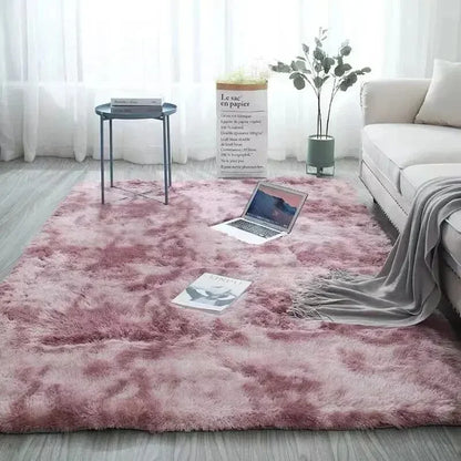 Gradient Shag Rug – Soft Non-Slip Machine Washable Carpet for Bedroom & Living Room